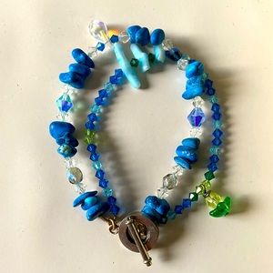 Turquoise and crystal bracelet